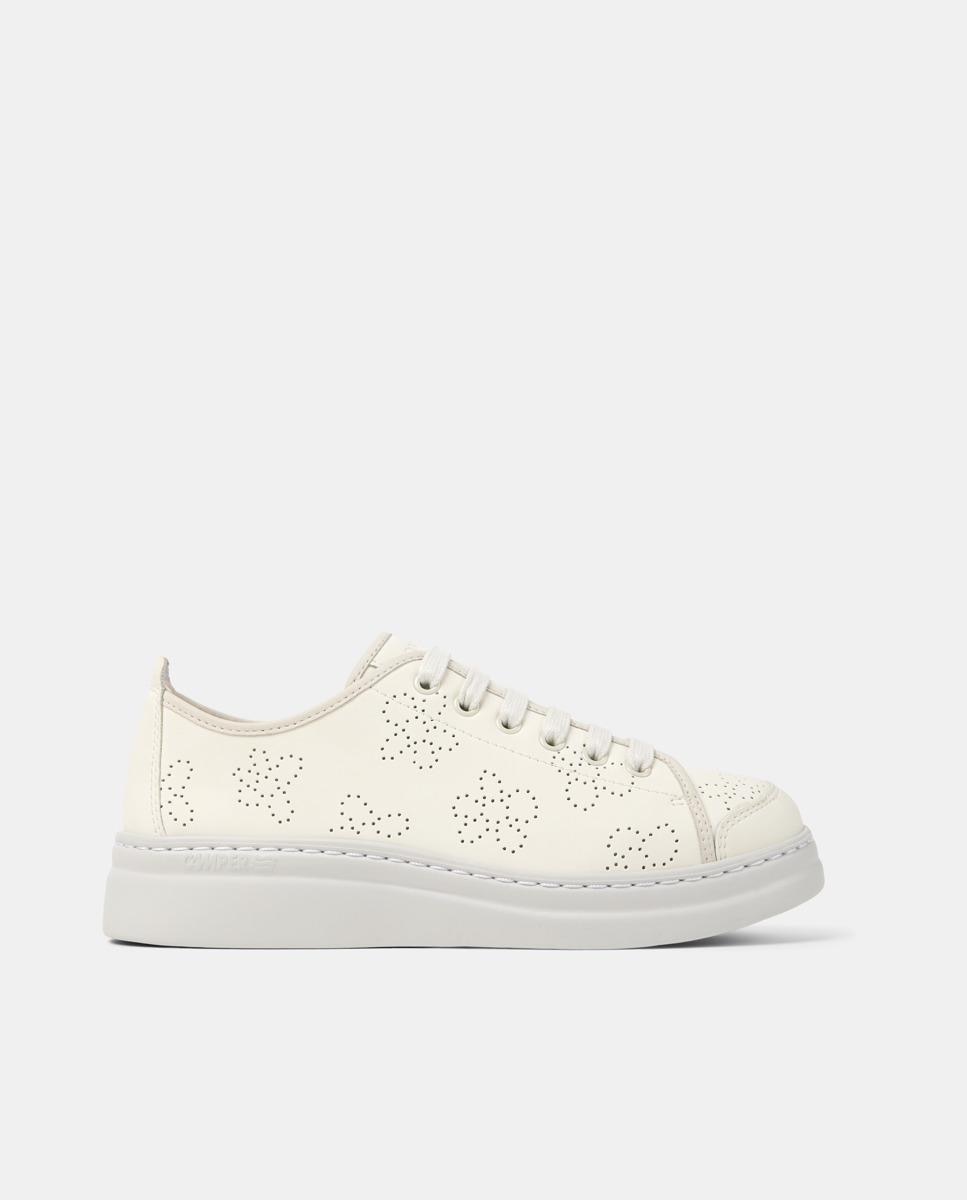 Sapatilhas de Pele Runner Up com Atacadores Branco-1