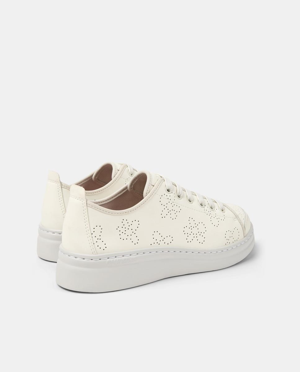 Sapatilhas de Pele Runner Up com Atacadores Branco-3