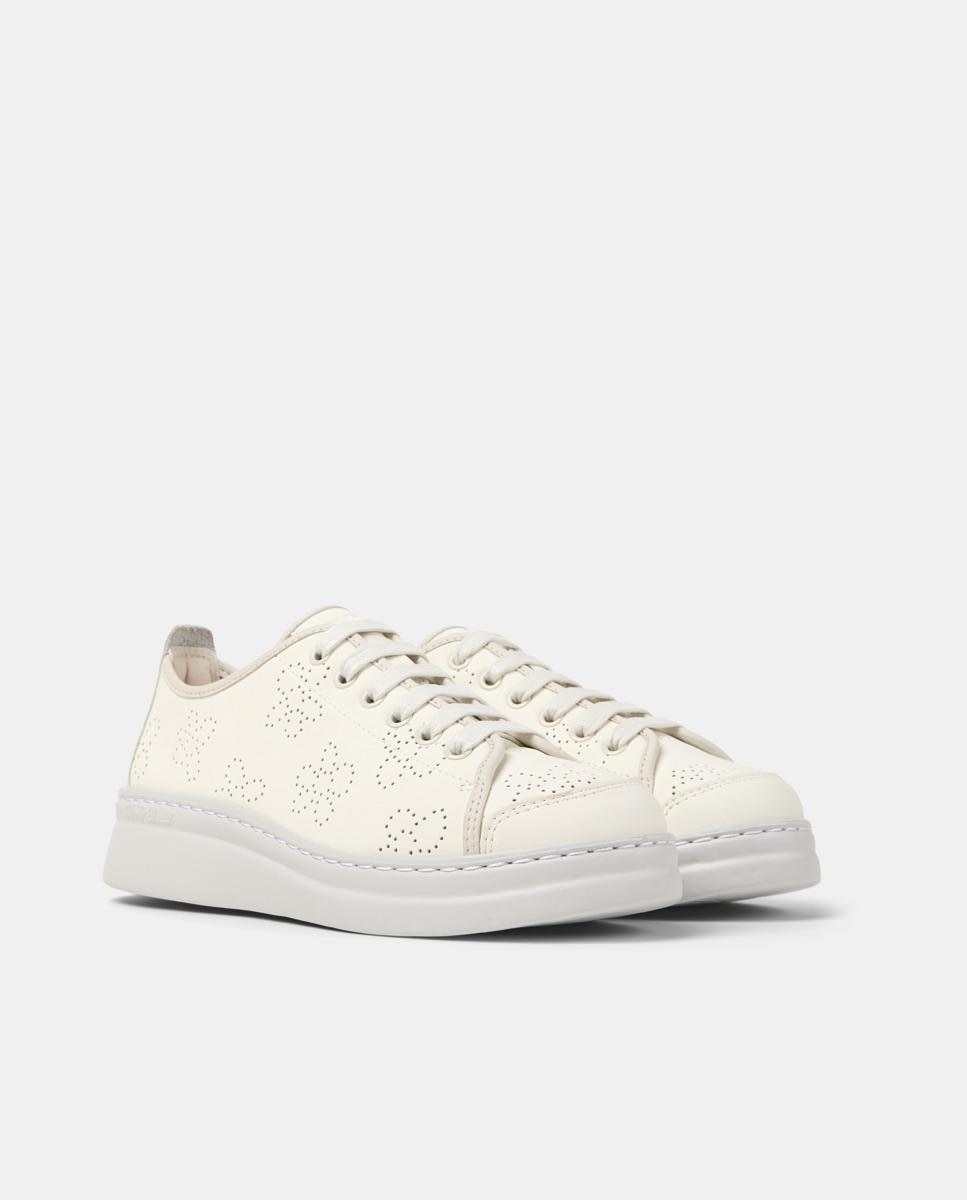 Sapatilhas de Pele Runner Up com Atacadores Branco-5