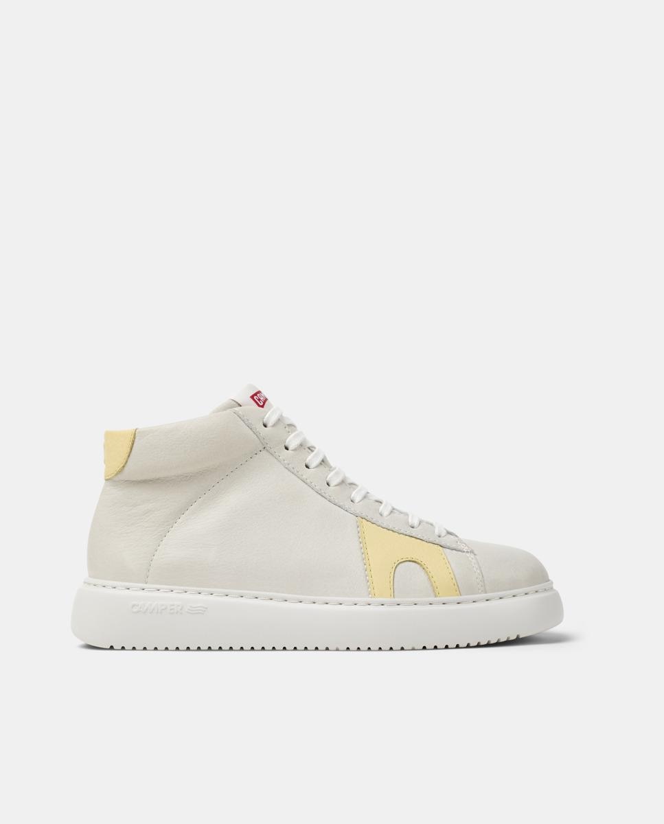 Sapatilhas de Pele Runner K21 com Atacadores Branco/Amarelo-1