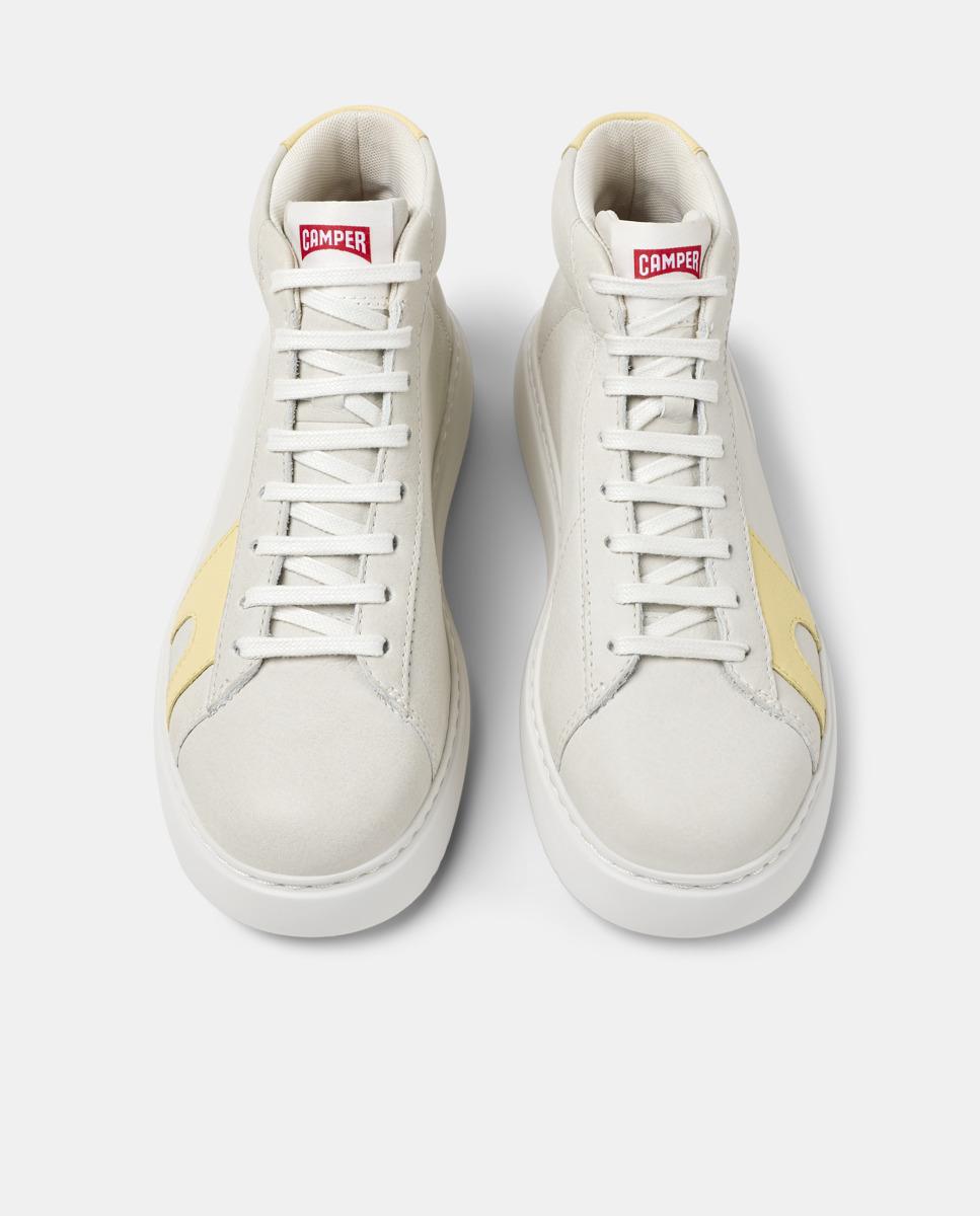 Sapatilhas de Pele Runner K21 com Atacadores Branco/Amarelo-2