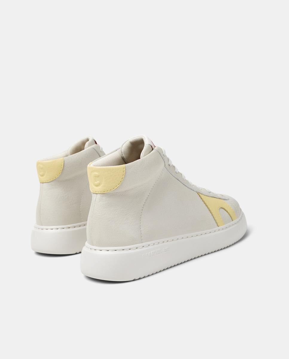 Sapatilhas de Pele Runner K21 com Atacadores Branco/Amarelo-3