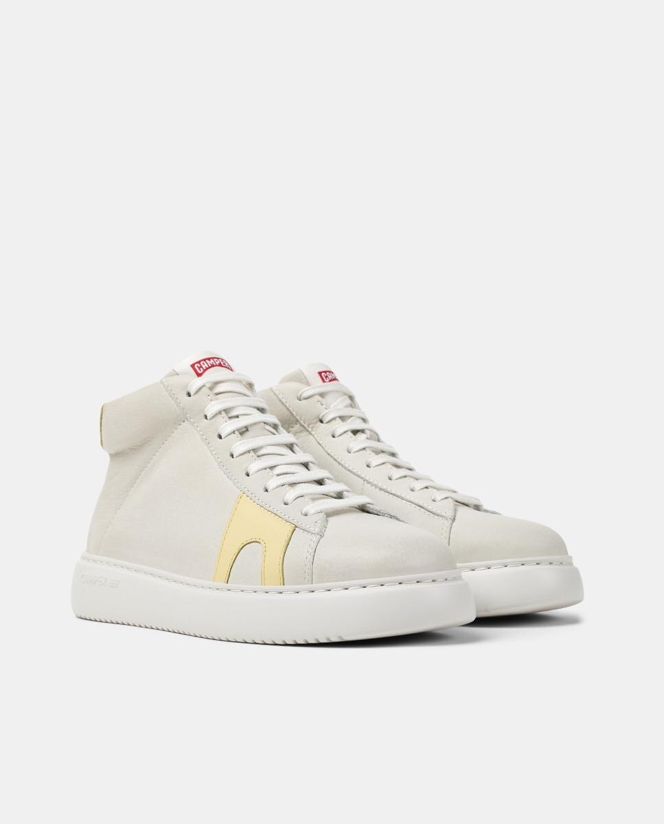 Sapatilhas de Pele Runner K21 com Atacadores Branco/Amarelo-5