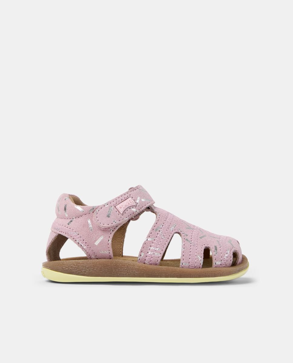 Sandálias Infantil Bicho com Velcro Rosa-pastel-1