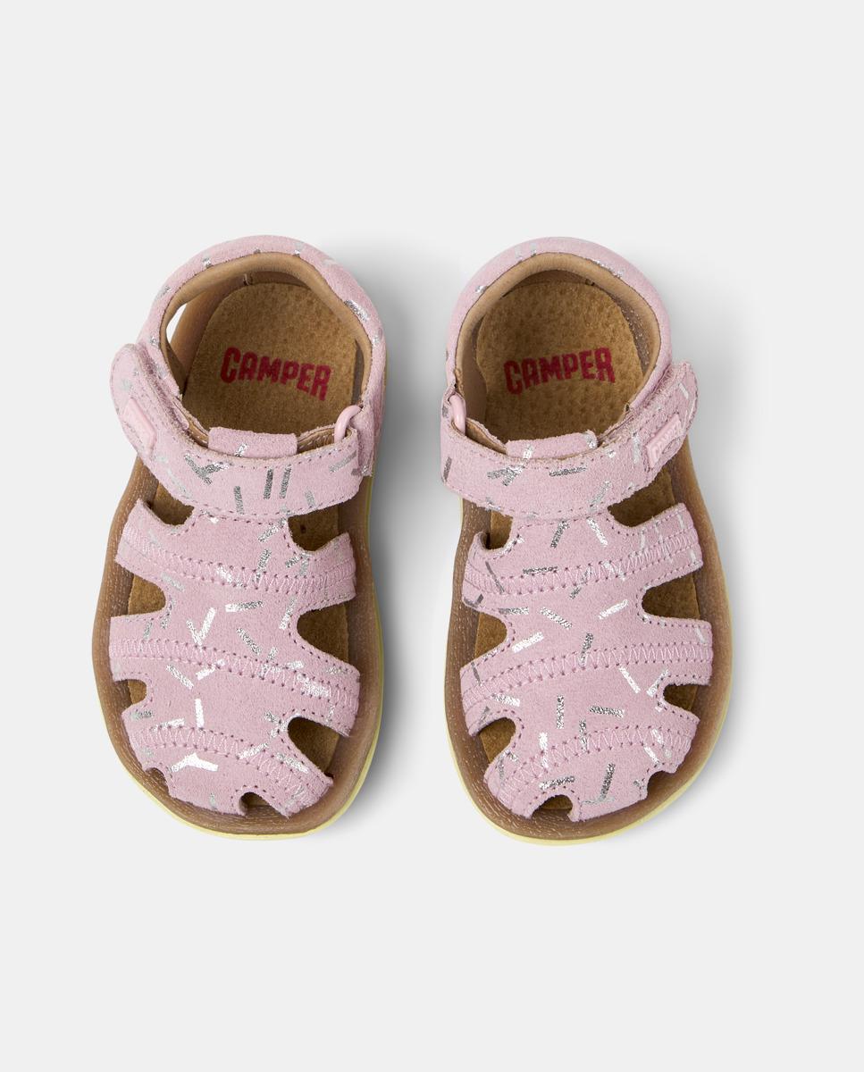 Sandálias Infantil Bicho com Velcro Rosa-pastel-2