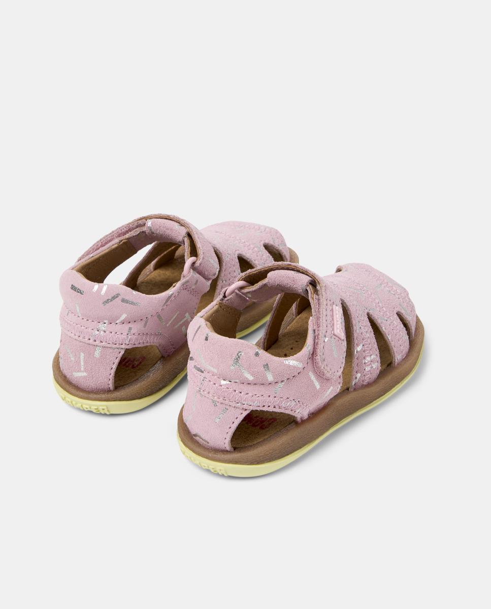 Sandálias Infantil Bicho com Velcro Rosa-pastel-3