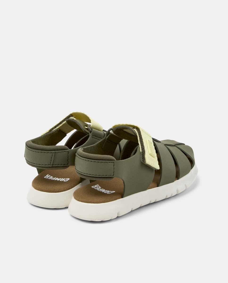 Sandálias Infantil Oruga com Velcro Verde Azeitona-3