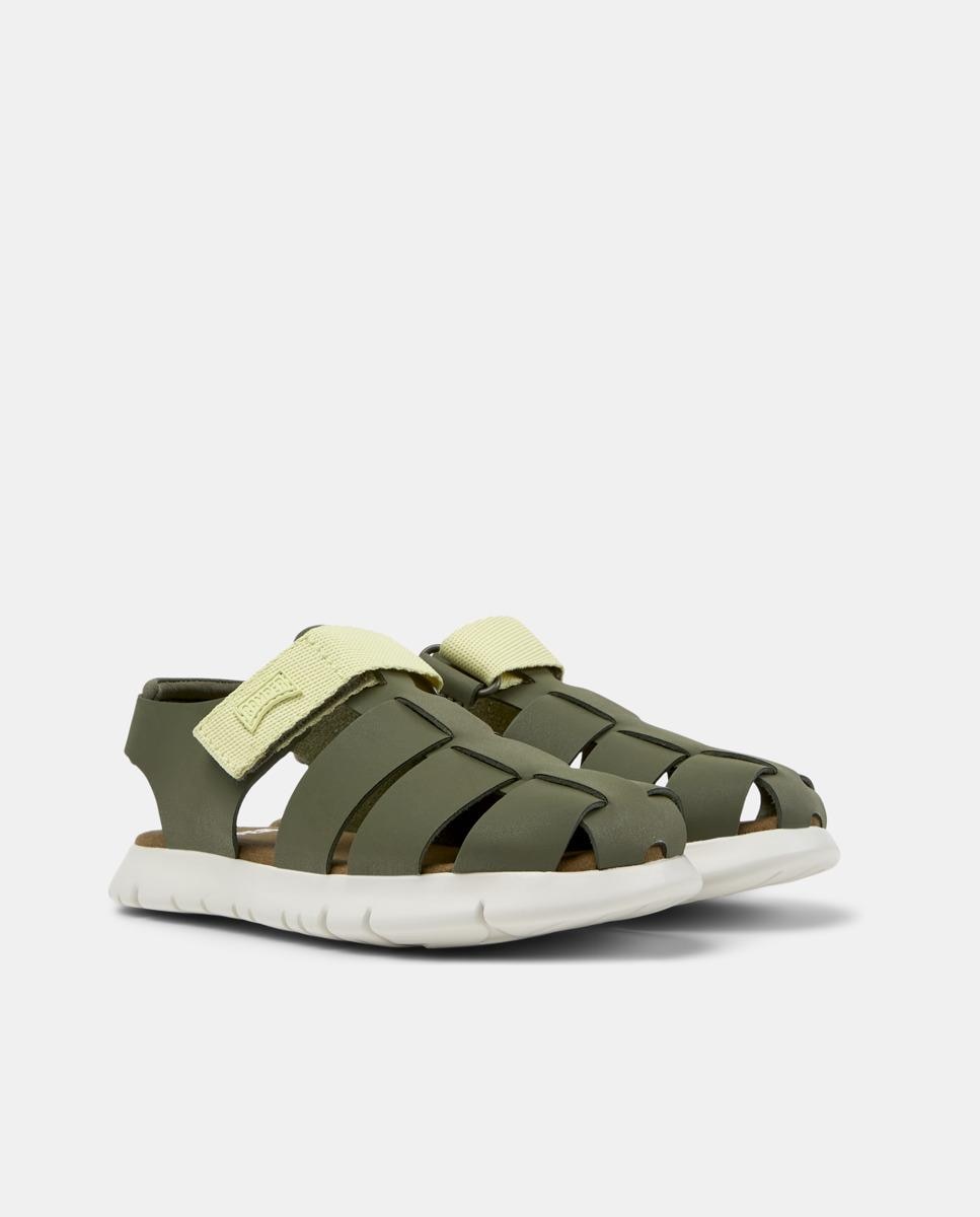Sandálias Infantil Oruga com Velcro Verde Azeitona-5