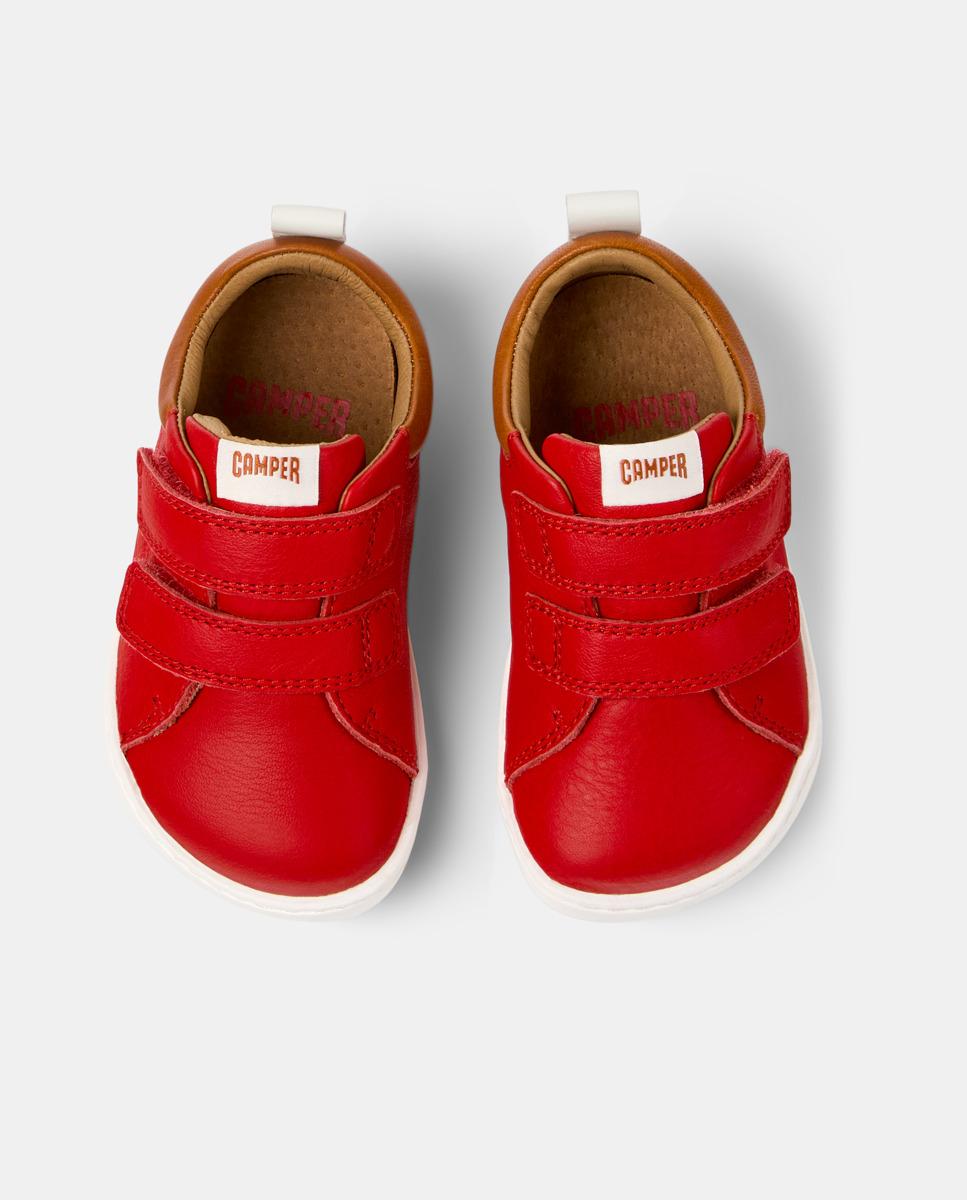 Sapatilhas Desportivas para Criança Peu Cami de Pele com Fecho de Velcro Camper Vermelho-2