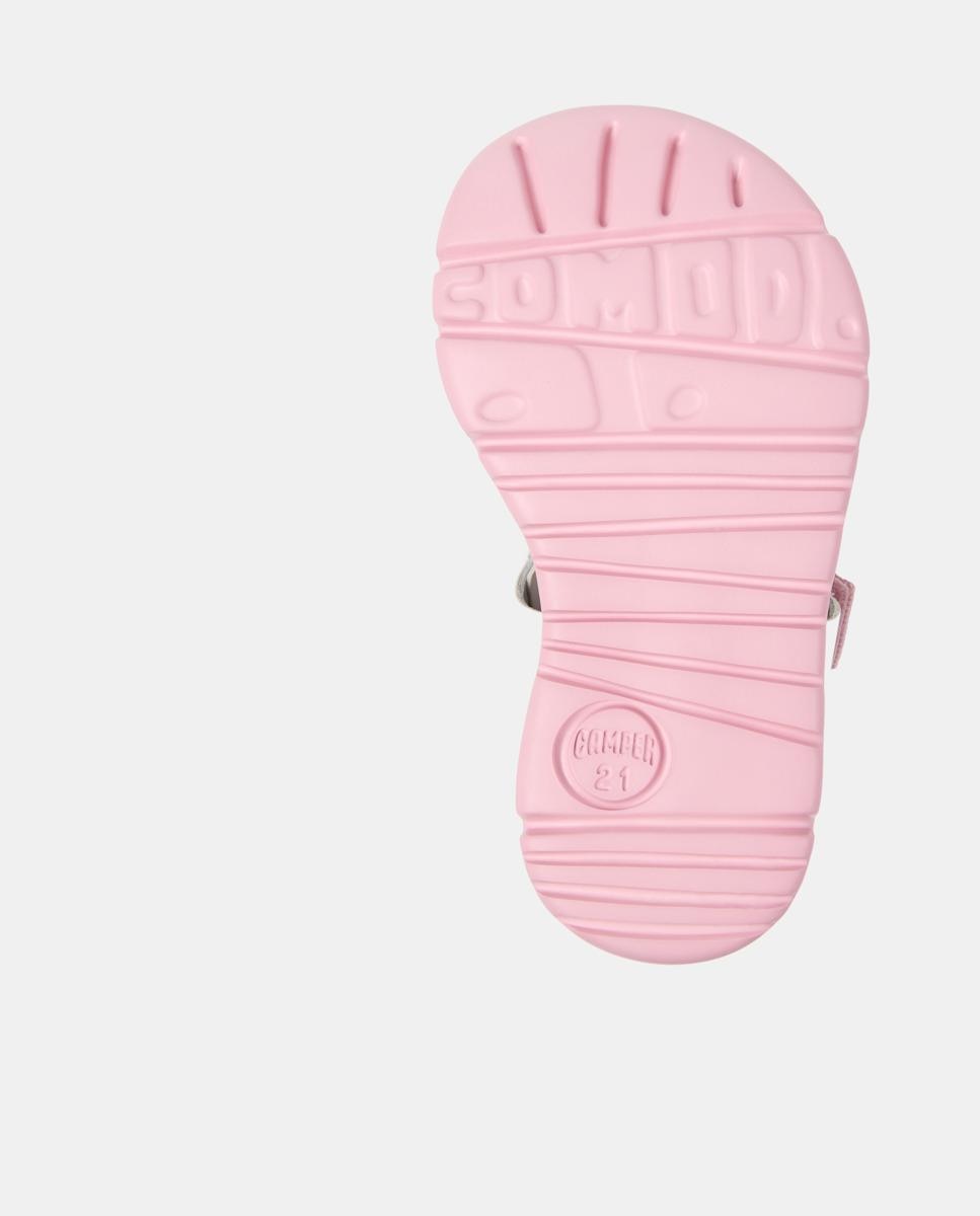 Sandálias Infantil Oruga Sandal com Velcro Camper Bege/Rosa-4