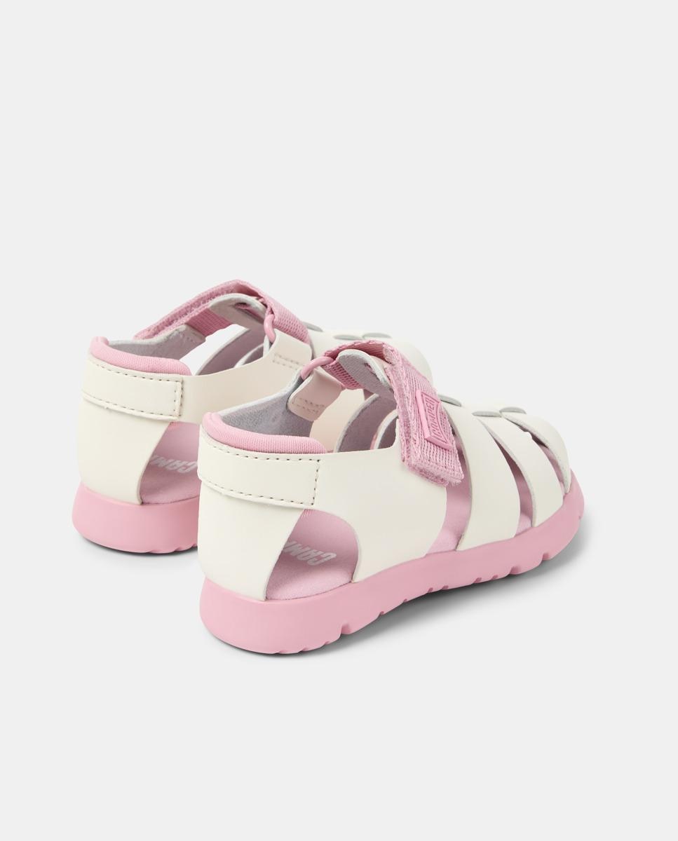 Sandálias Infantil Oruga Sandal com Velcro Camper Bege/Rosa-3