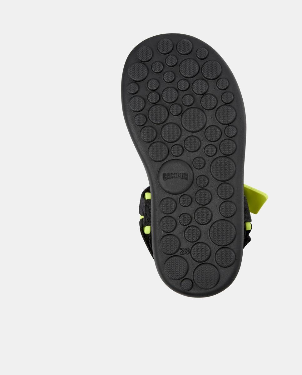 Sandálias Infantil Pelotas Flota com Velcro Preto / Amarelo-flúor-4