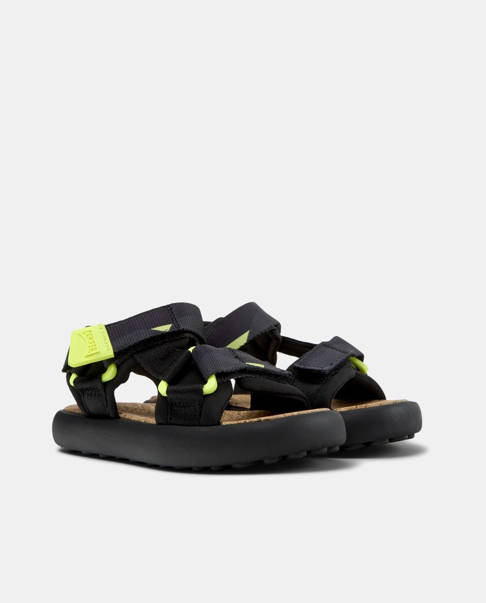Sandálias Infantil Pelotas Flota com Velcro Preto / Amarelo-flúor-5