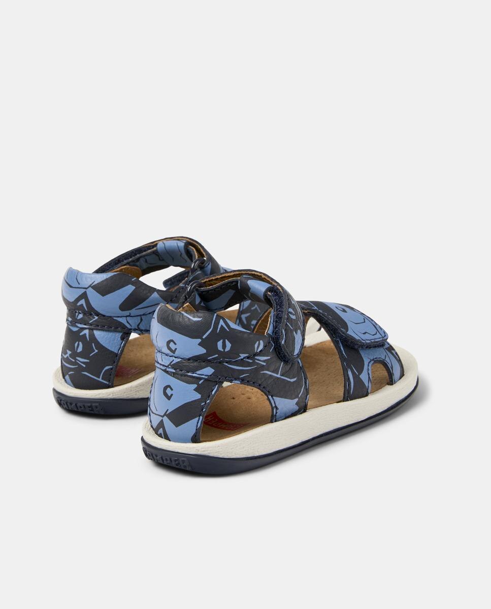 Sandálias Infantil Bicho Twins com Velcro Azul / Preto-3