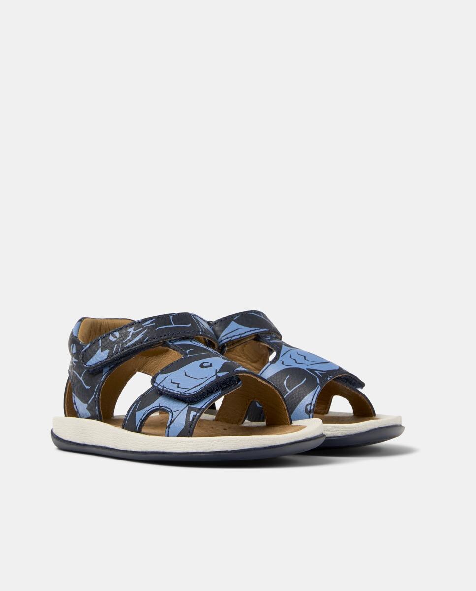 Sandálias Infantil Bicho Twins com Velcro Azul / Preto-5
