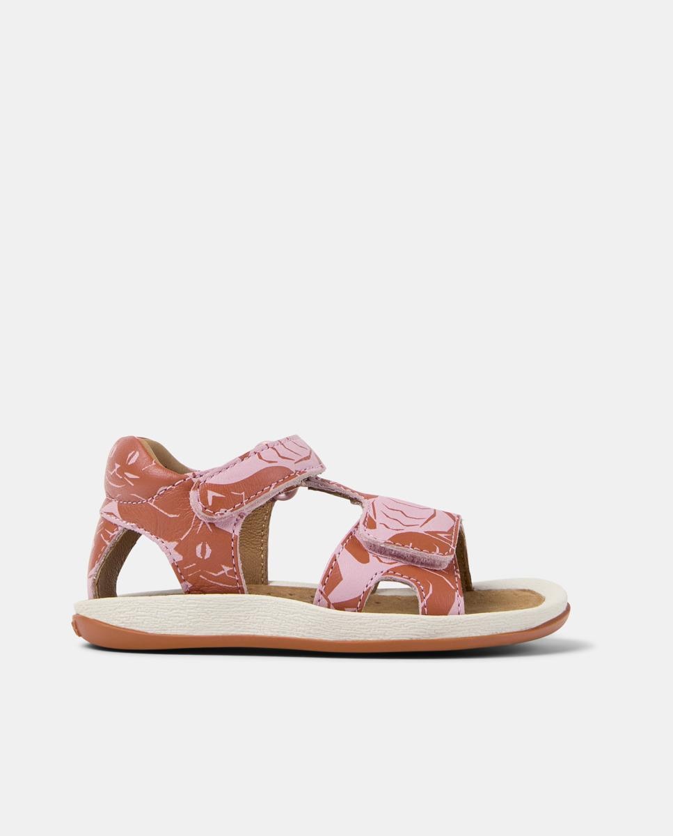 Sandálias Abertas Infantil Bicho Ajustáveis com Plataforma Ergonómica Camper Rosa-1