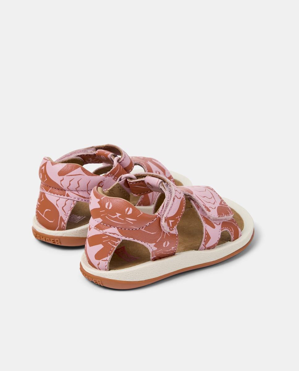 Sandálias Abertas Infantil Bicho Ajustáveis com Plataforma Ergonómica Camper Rosa-3