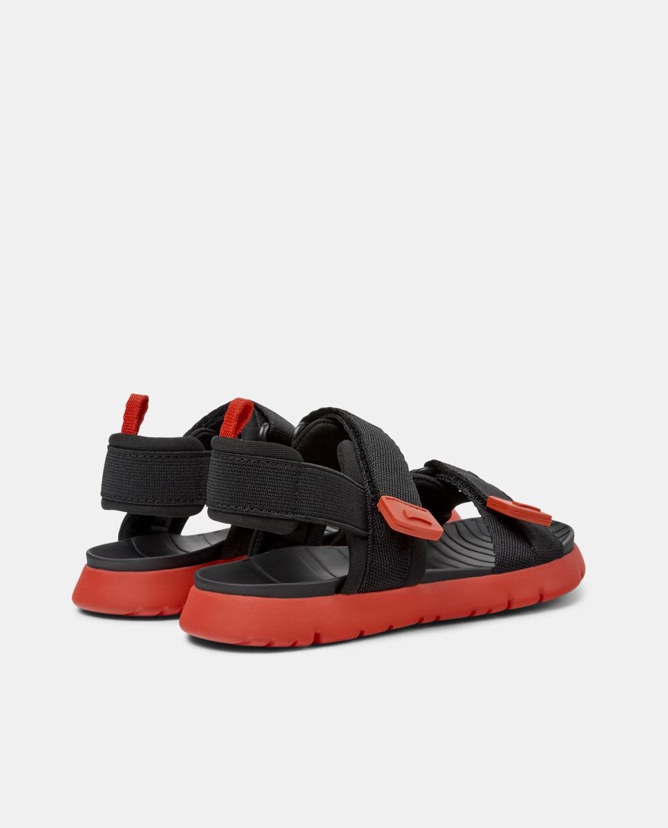 Sandálias Infantil Oruga com Velcro Preto / Laranja-3