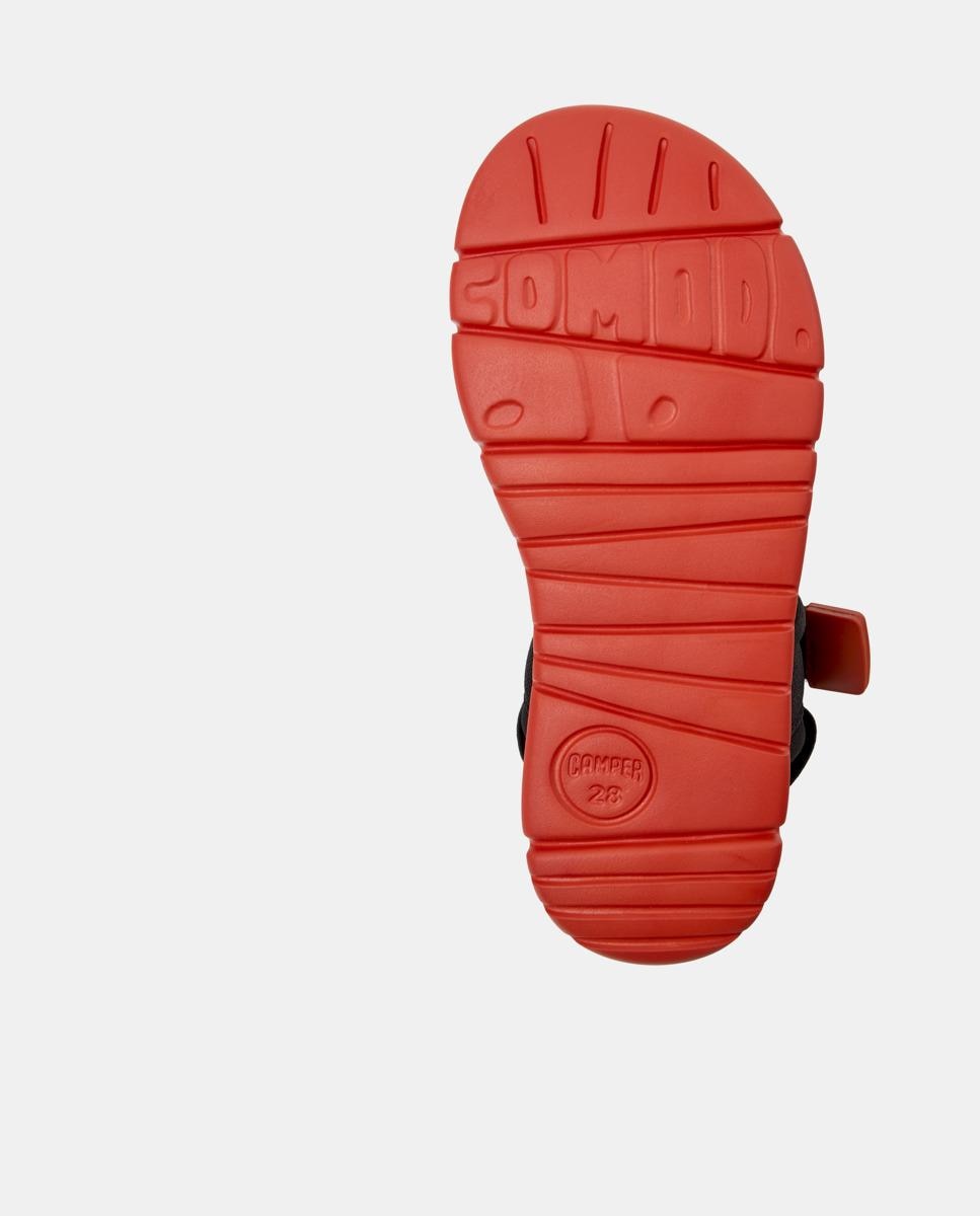 Sandálias Infantil Oruga com Velcro Preto / Laranja-4