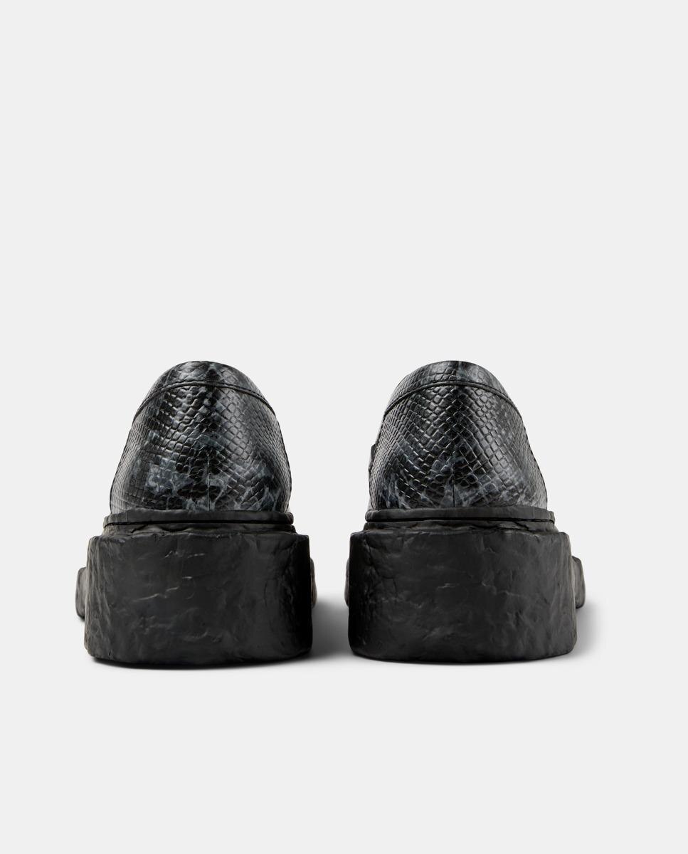Mocassins de Pele com Biqueira Redonda Cinzento-escuro-3