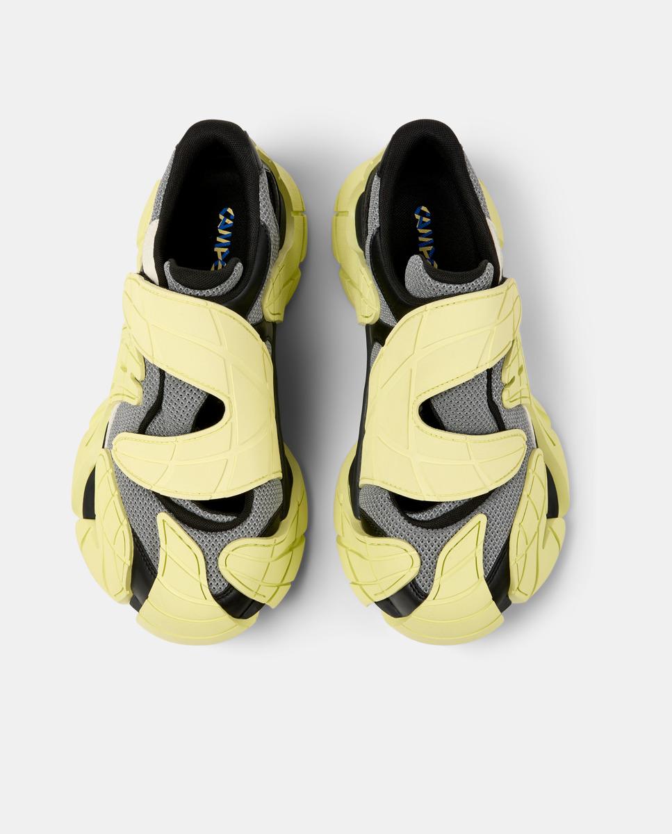 Sapatilhas Desportivas com Malha e Velcro Amarelo / Preto-2