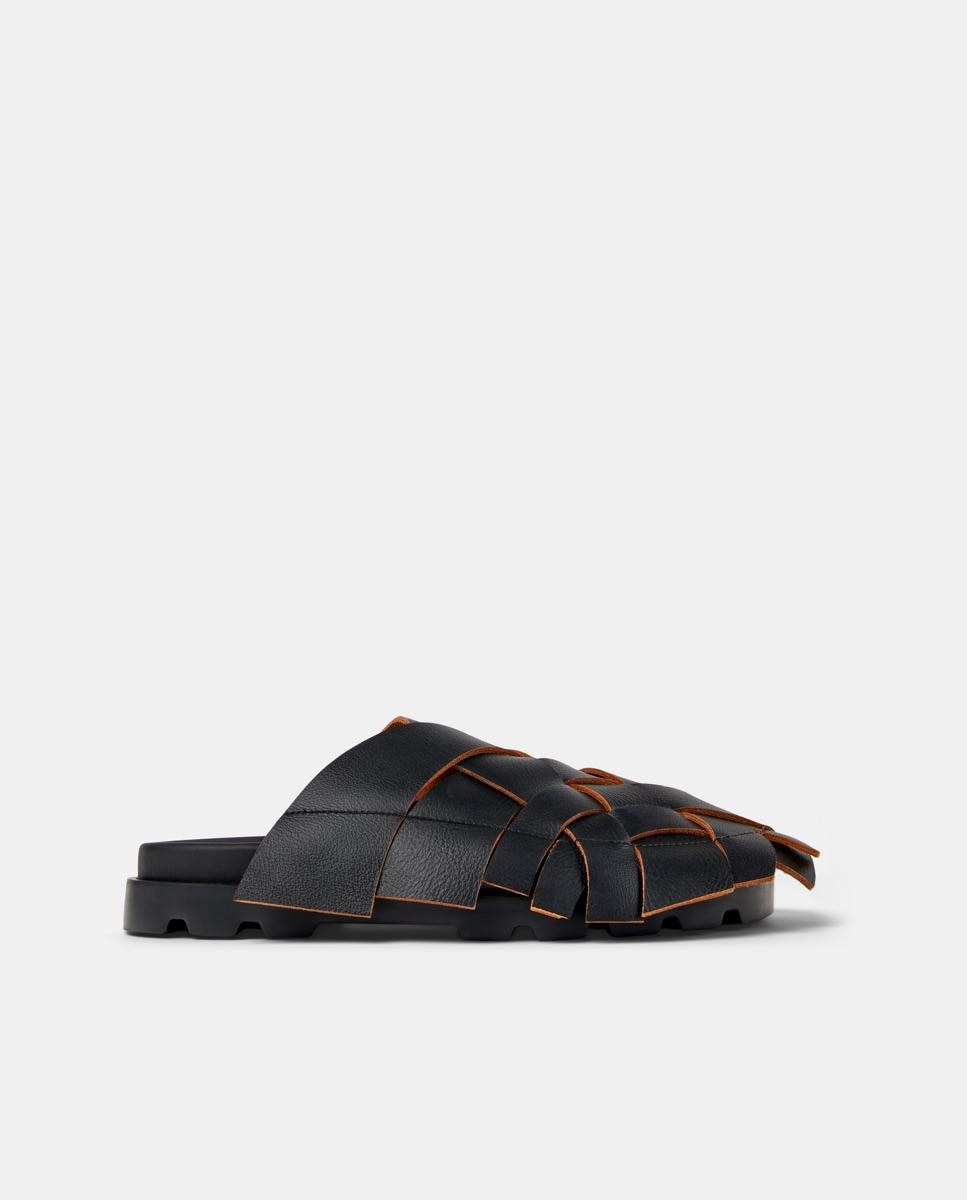 Sandálias Fechadas Unissexo com Tiras em Preto Preto / Laranja-1