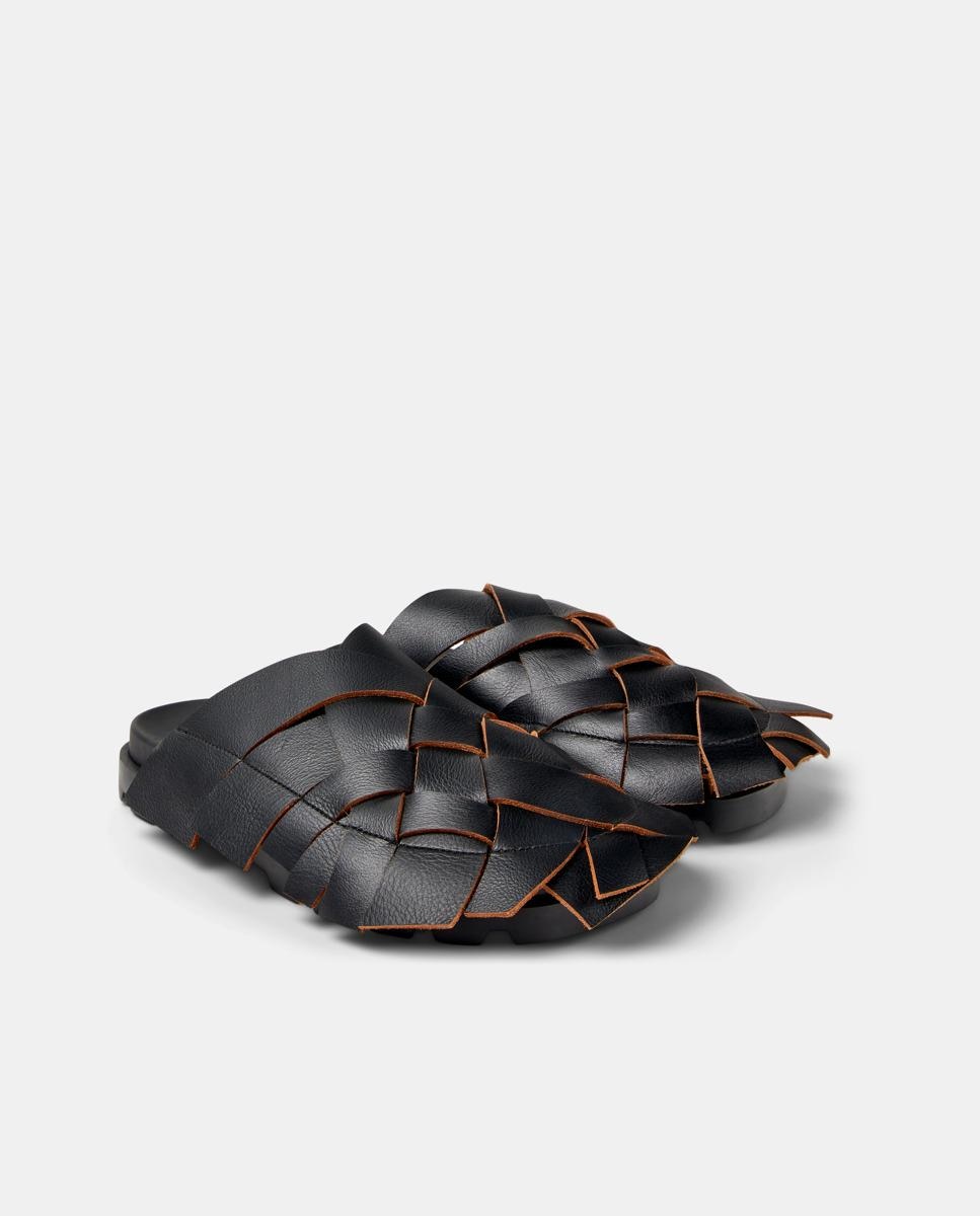 Sandálias Fechadas Unissexo com Tiras em Preto Preto / Laranja-5