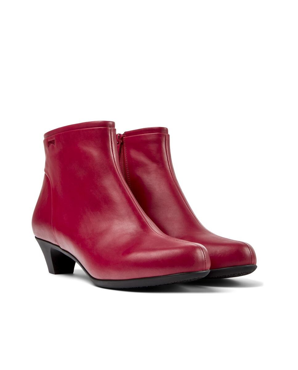 Botins Helena de Pele com Salto Vermelho-2