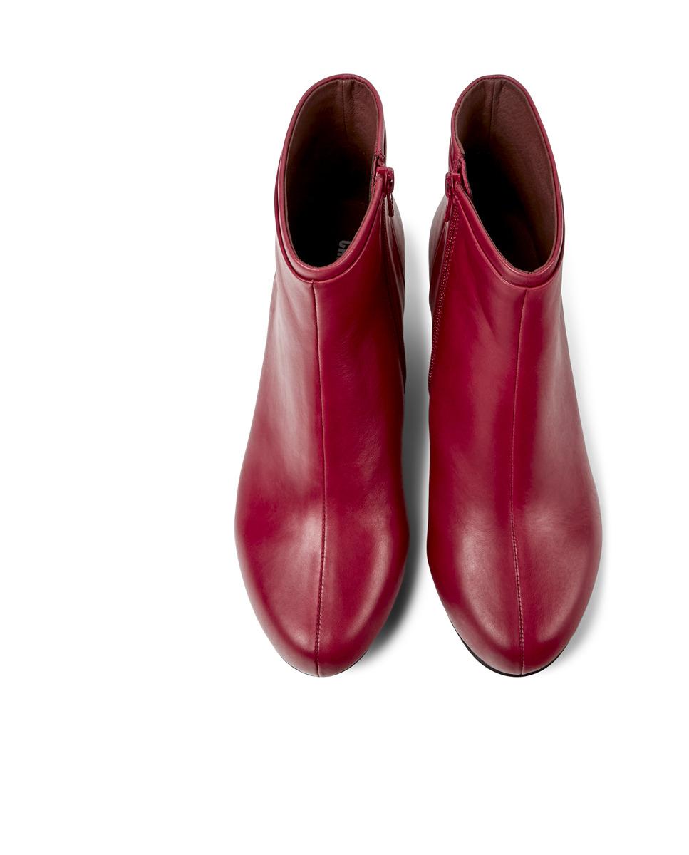 Botins Helena de Pele com Salto Vermelho-3