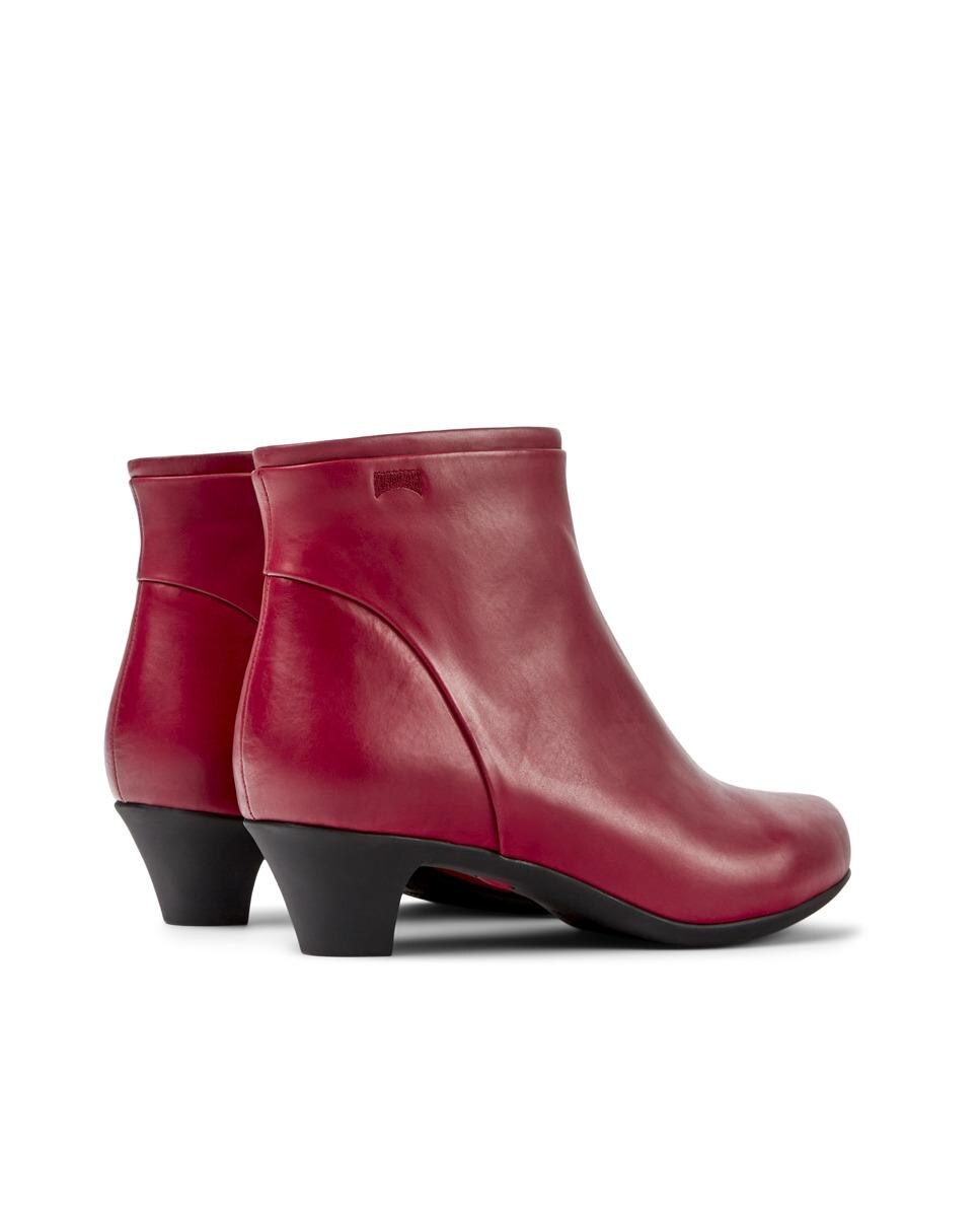 Botins Helena de Pele com Salto Vermelho-4