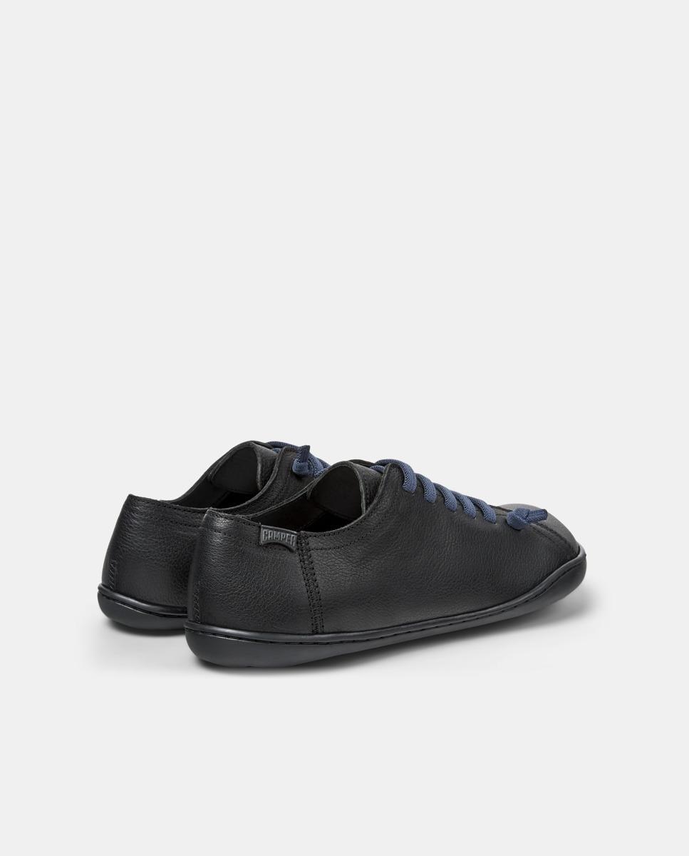 Sapatilhas de Pele Peu Cami com Atacadores Preto-3