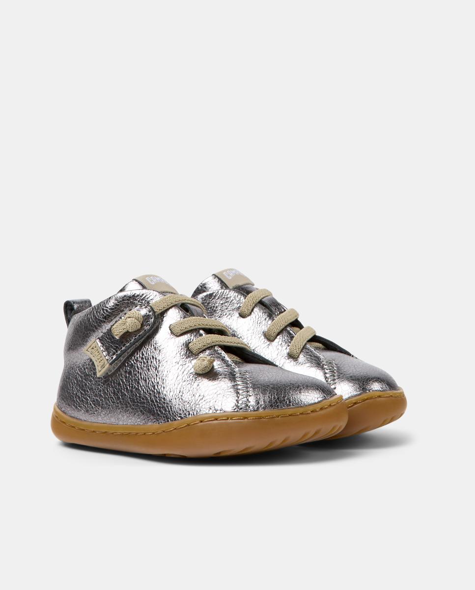 Botas Peu Cami Lisas com Atacadores Camper Prata metalizada-2