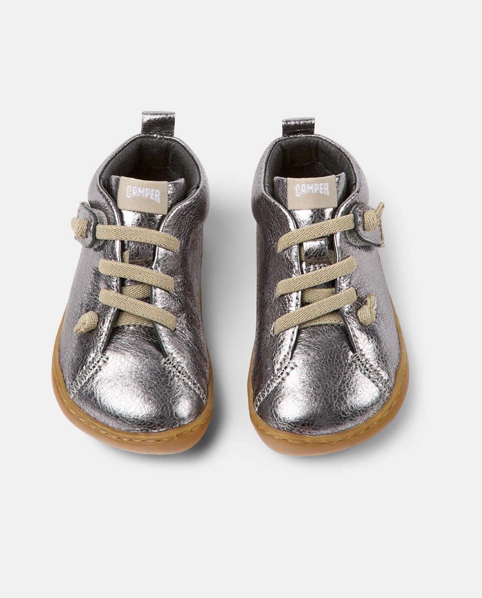 Botas Peu Cami Lisas com Atacadores Camper Prata metalizada-3
