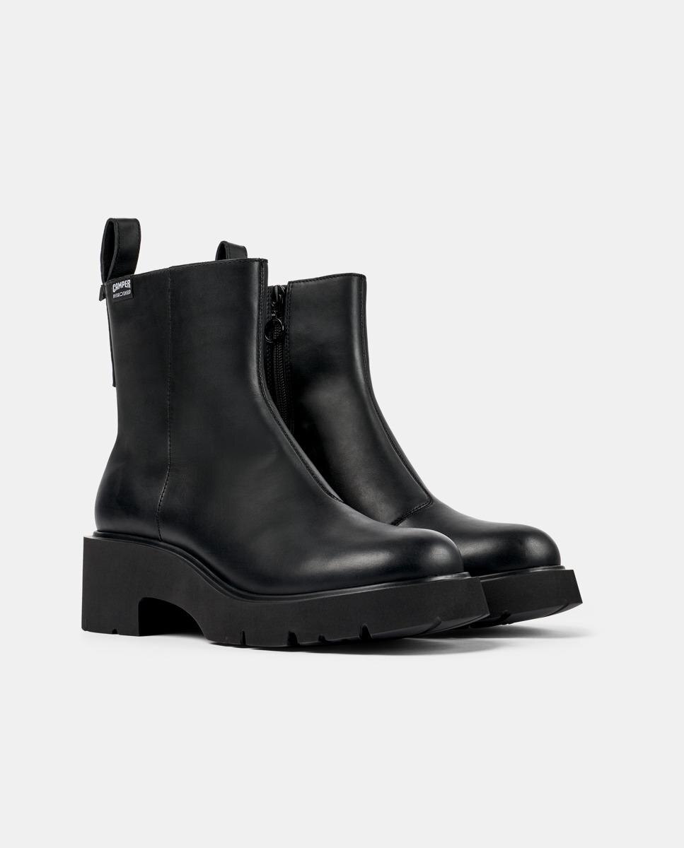 Botas de Salto em Pele Preto-2