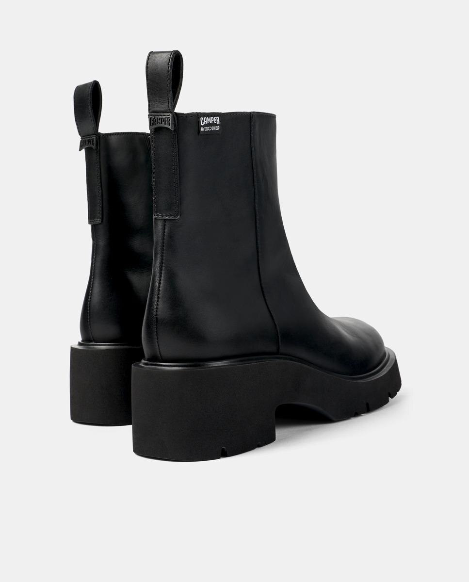 Botas de Salto em Pele Preto-5