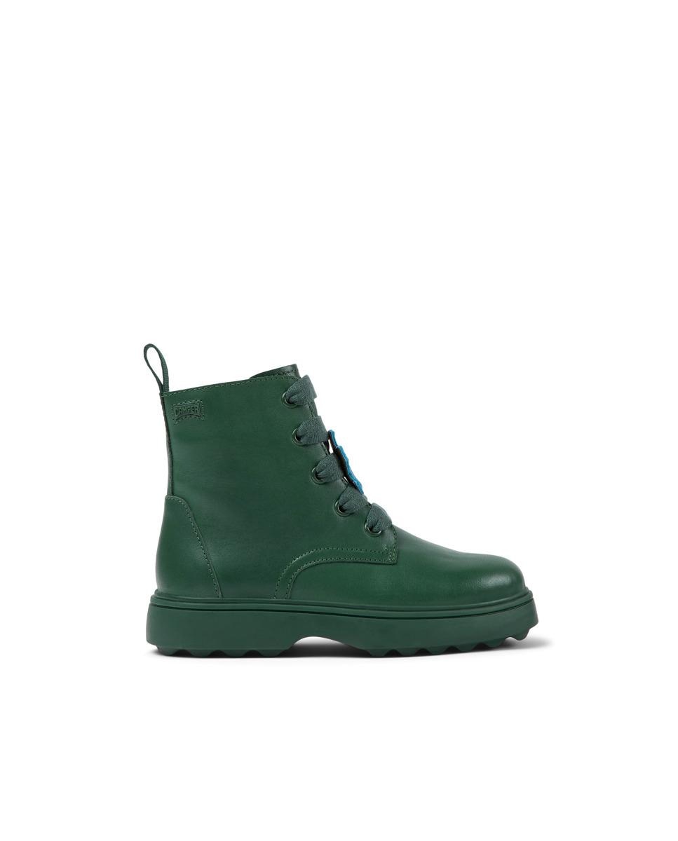 Botas Infantil em Pele com Atacadores - Verde Camper Verde-1