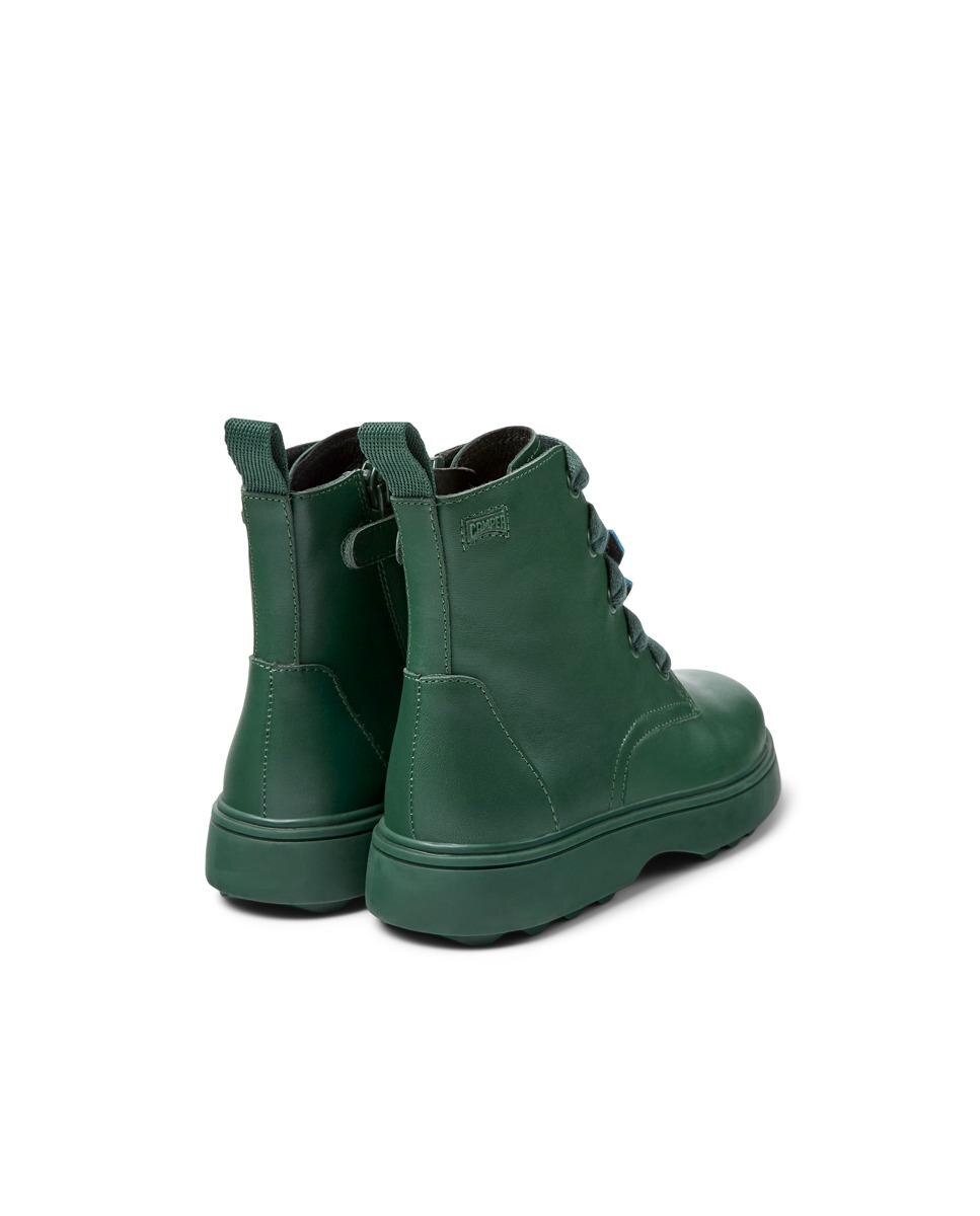 Botas Infantil em Pele com Atacadores - Verde Camper Verde-4