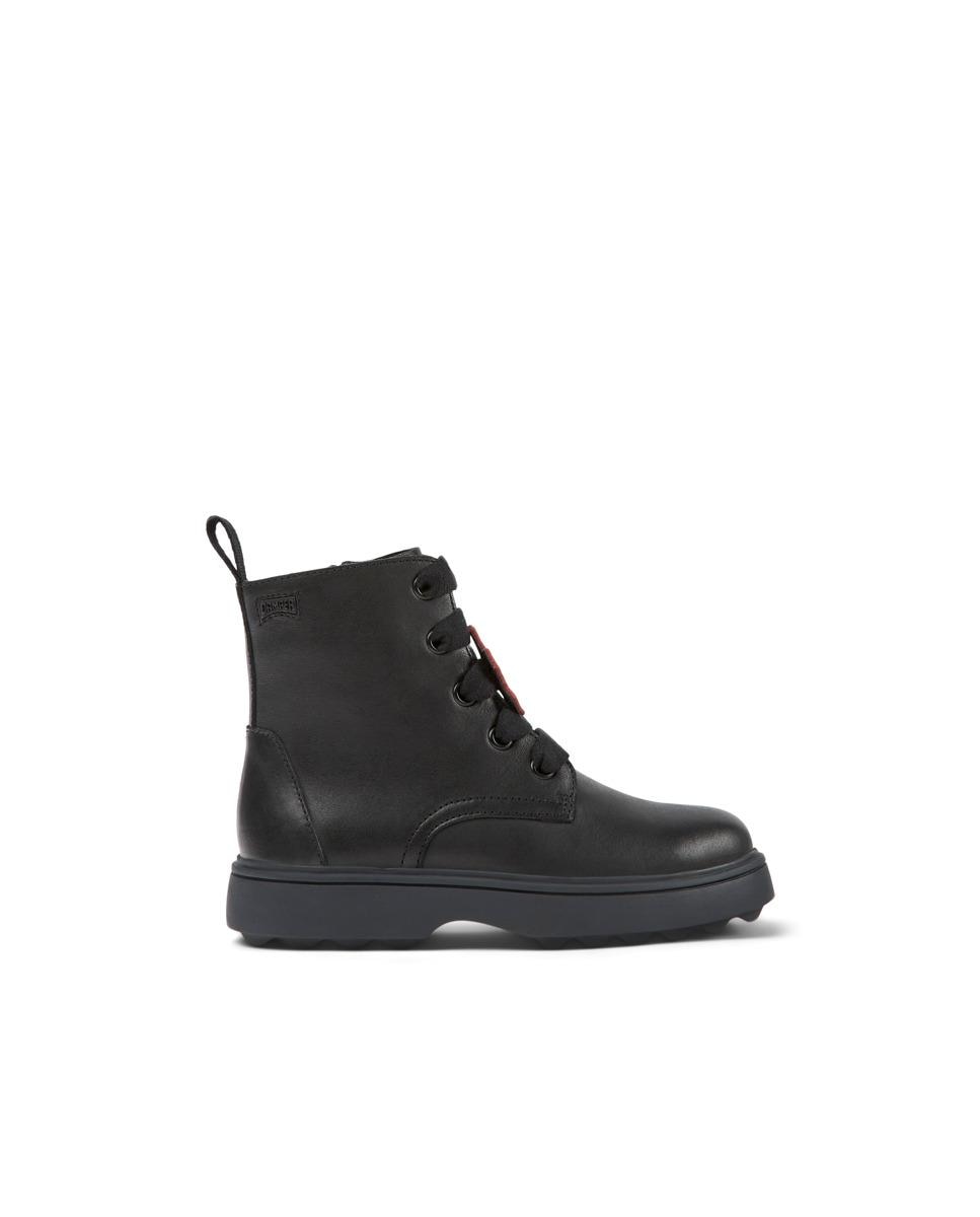 Botas Infantil em Pele com Atacadores - Preto Camper Preto-1