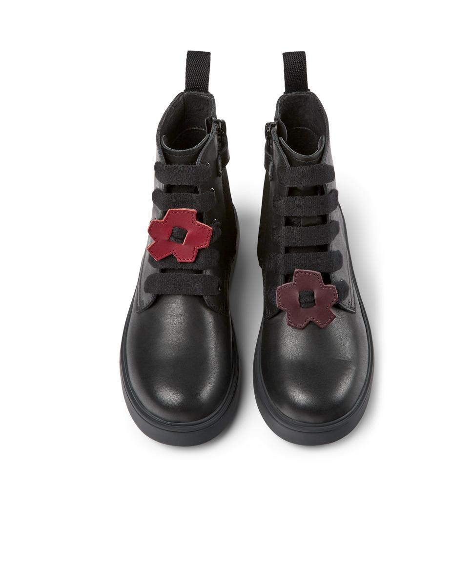 Botas Infantil em Pele com Atacadores - Preto Camper Preto-3