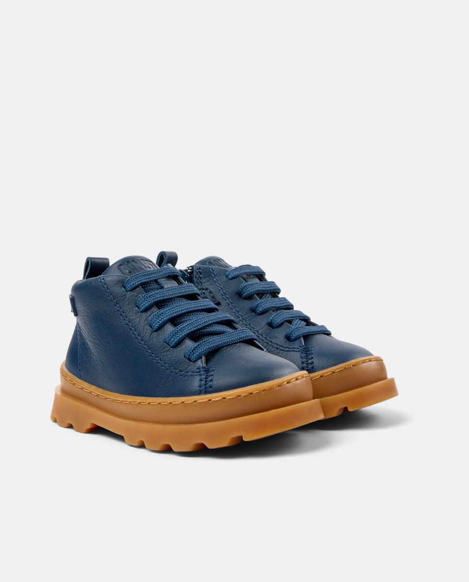 Botins Brutus Lisos com Cordões Azul-2