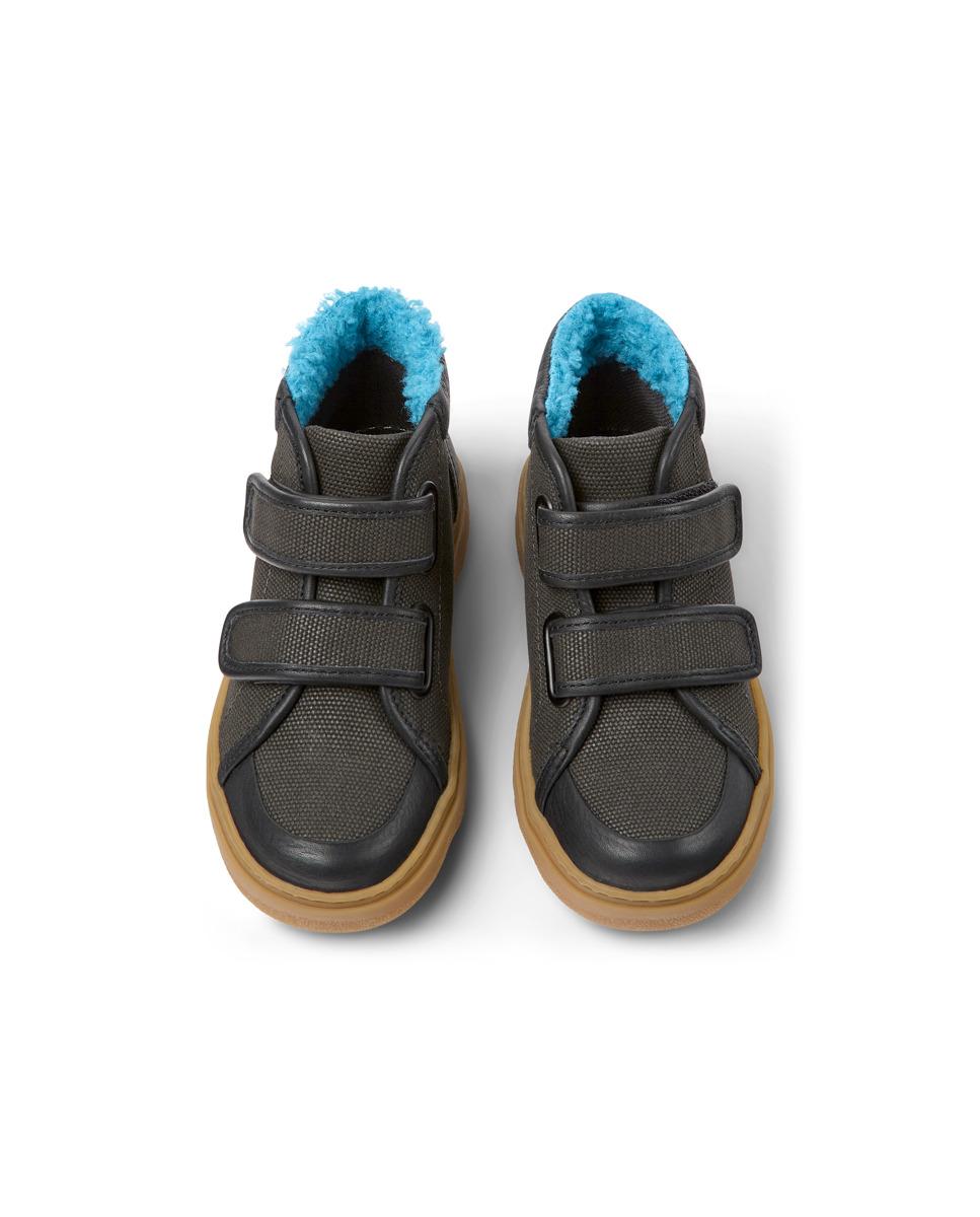 Botins Infantil com Forro de Pelo Azul - Cinzento Camper Gray-3