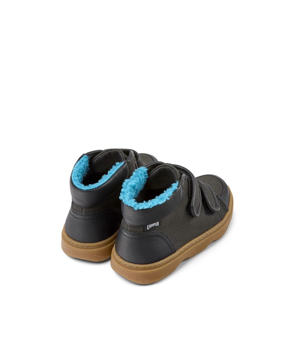 Botins Infantil com Forro de Pelo Azul - Cinzento Camper Gray-4