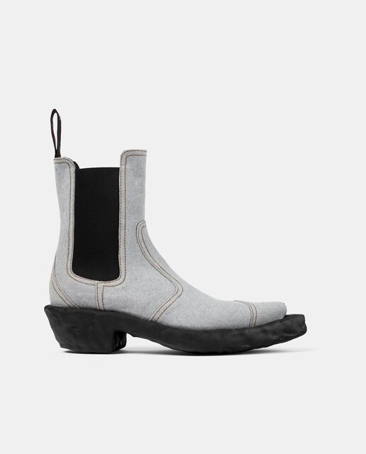 Imagem 0 de Botas Unissexo Efeito Jeans com Elástico Lateral