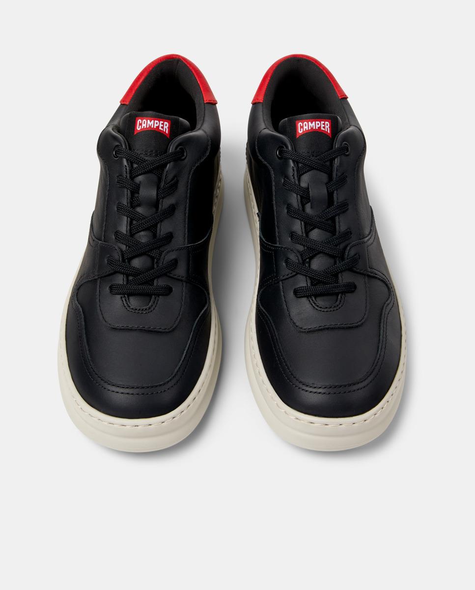 Sapatilhas Desportivas Runner Four de Pele Preto / Vermelho-2