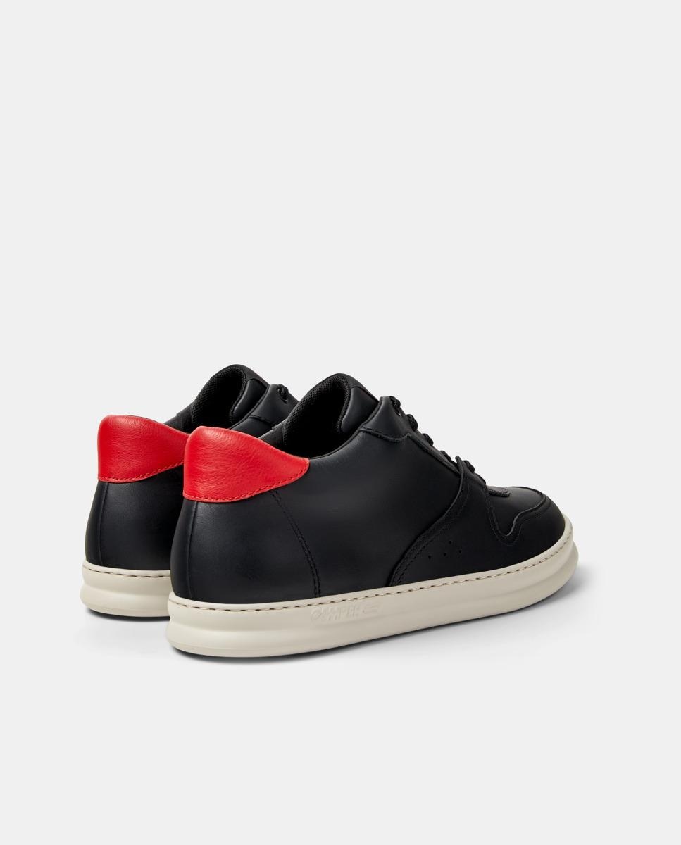 Sapatilhas Desportivas Runner Four de Pele Preto / Vermelho-3