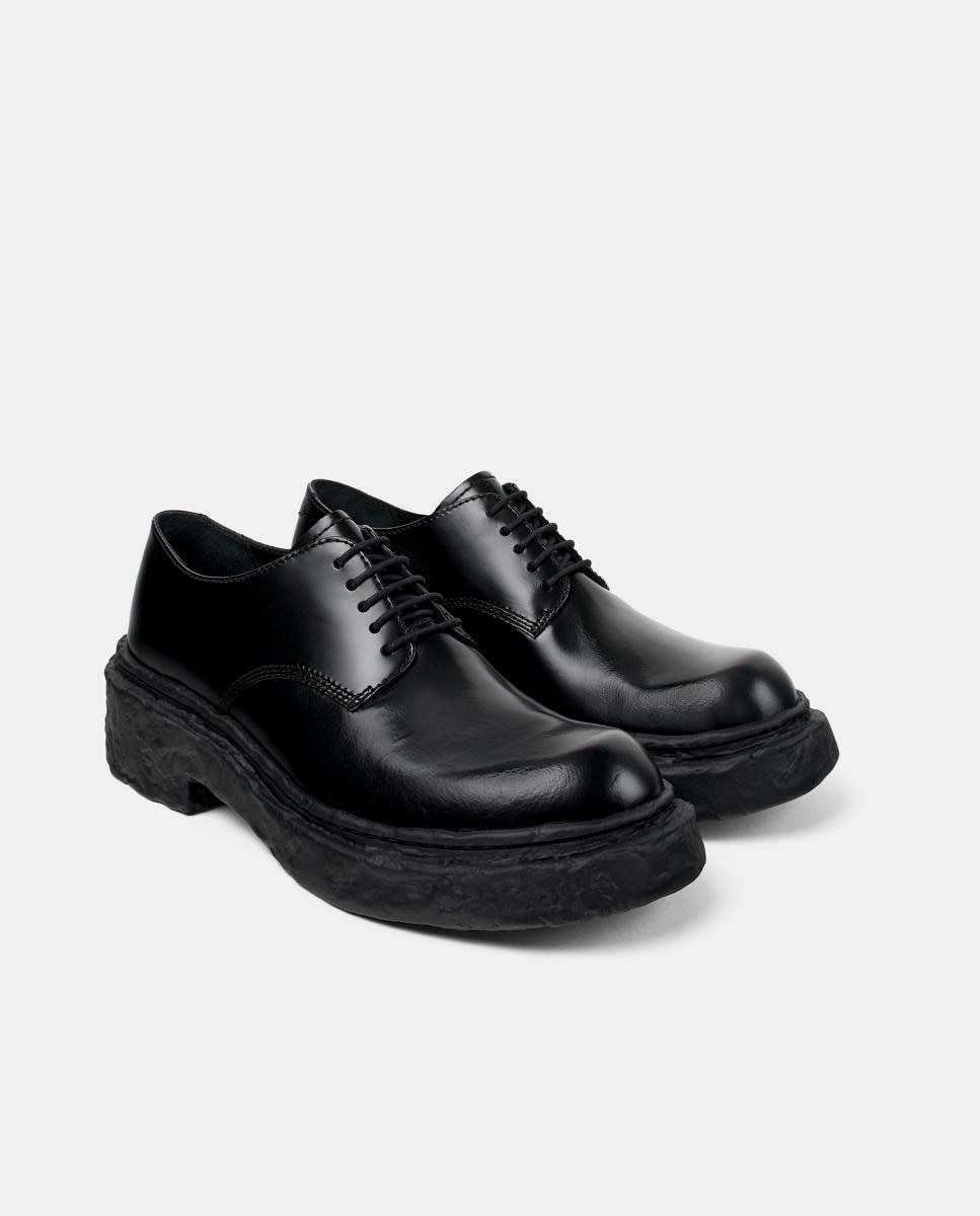 Bluchers Unissexo de Pele Vamonos Preto-2