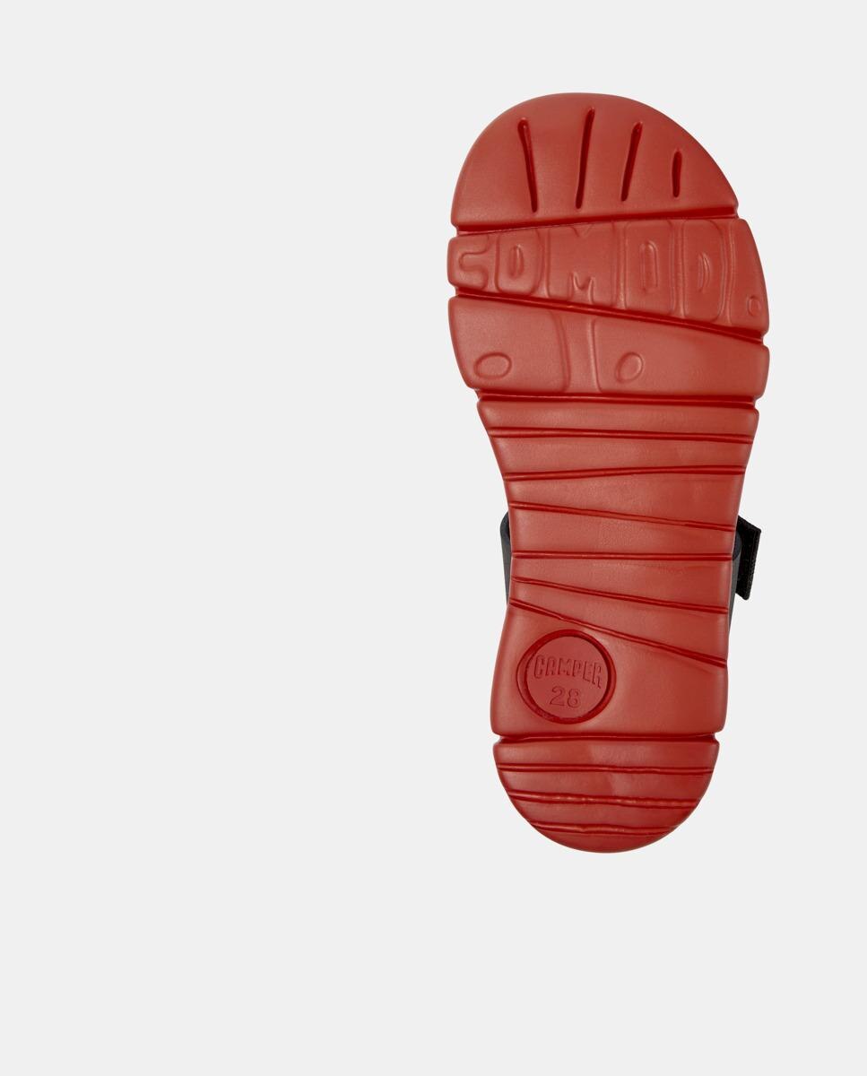 Sandálias Fechadas Infantil de Pele com Velcro Camper Preto-5