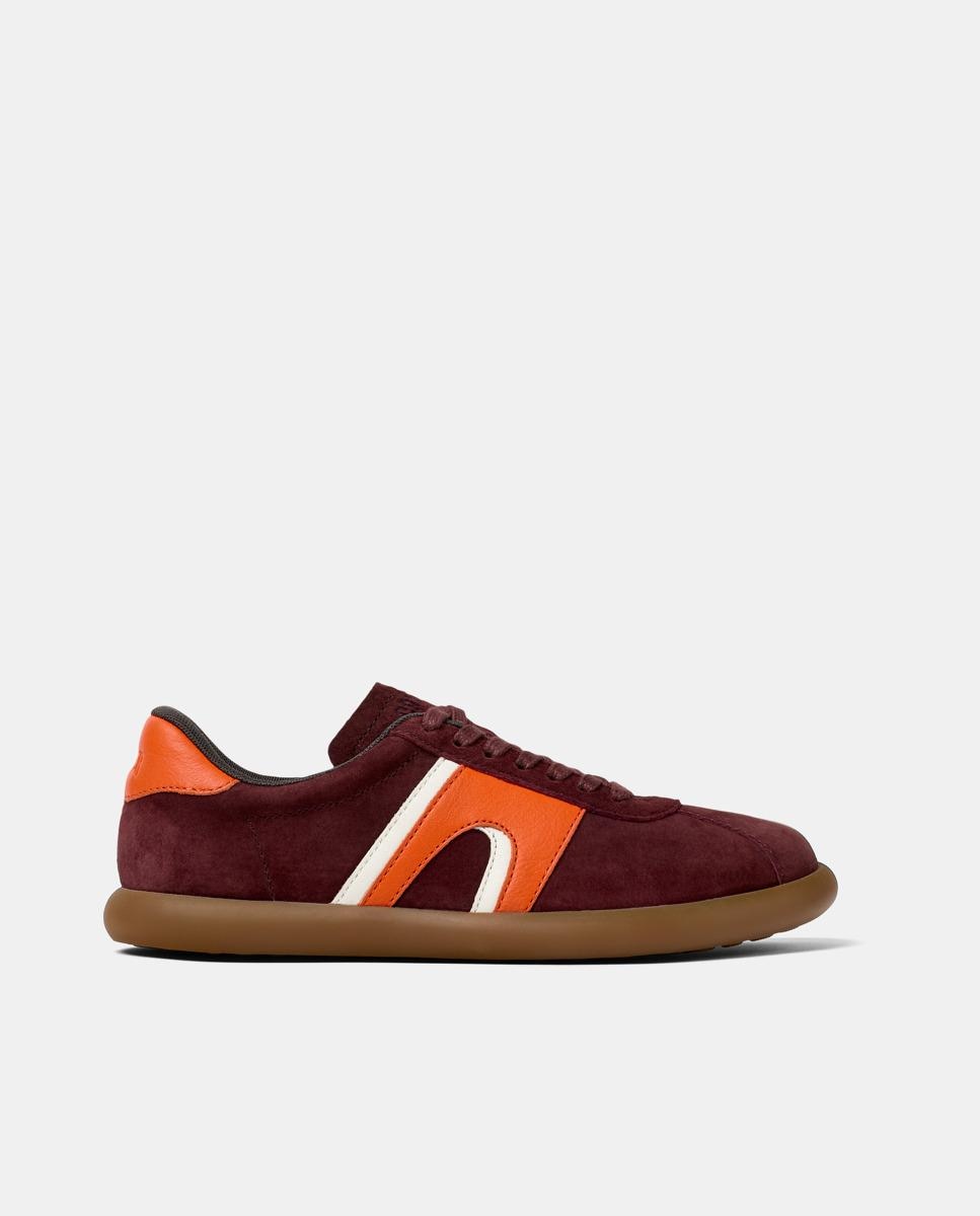 Sapatilhas de Pele Pelotas Soller Lisas com Atacadores Vermelho-telha-1