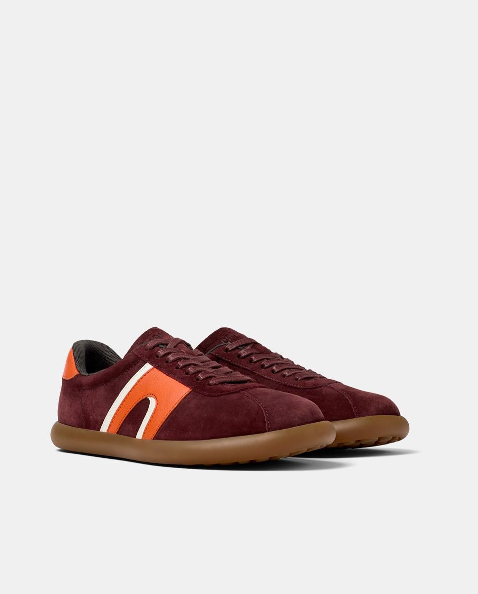 Sapatilhas de Pele Pelotas Soller Lisas com Atacadores Vermelho-telha-2