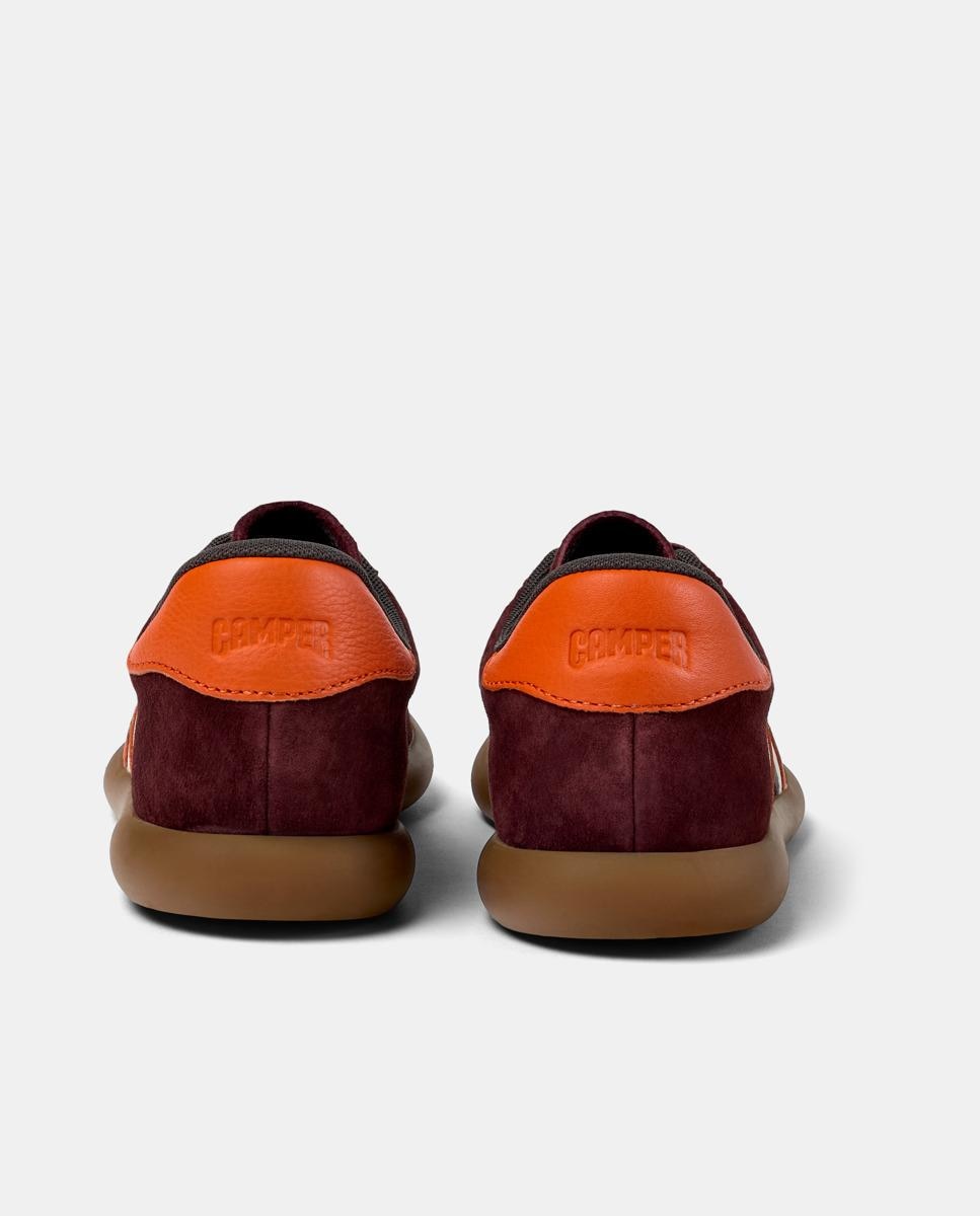 Sapatilhas de Pele Pelotas Soller Lisas com Atacadores Vermelho-telha-4